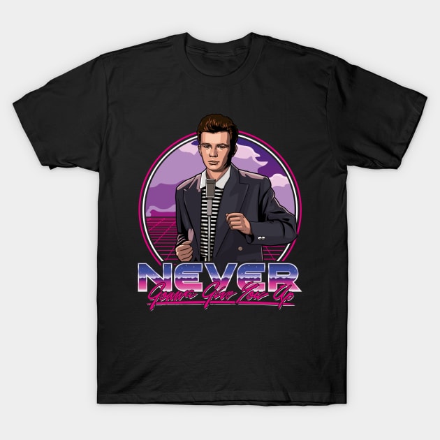 Never Gonna Give You Up - Rick Roll T-Shirt by RetroReview